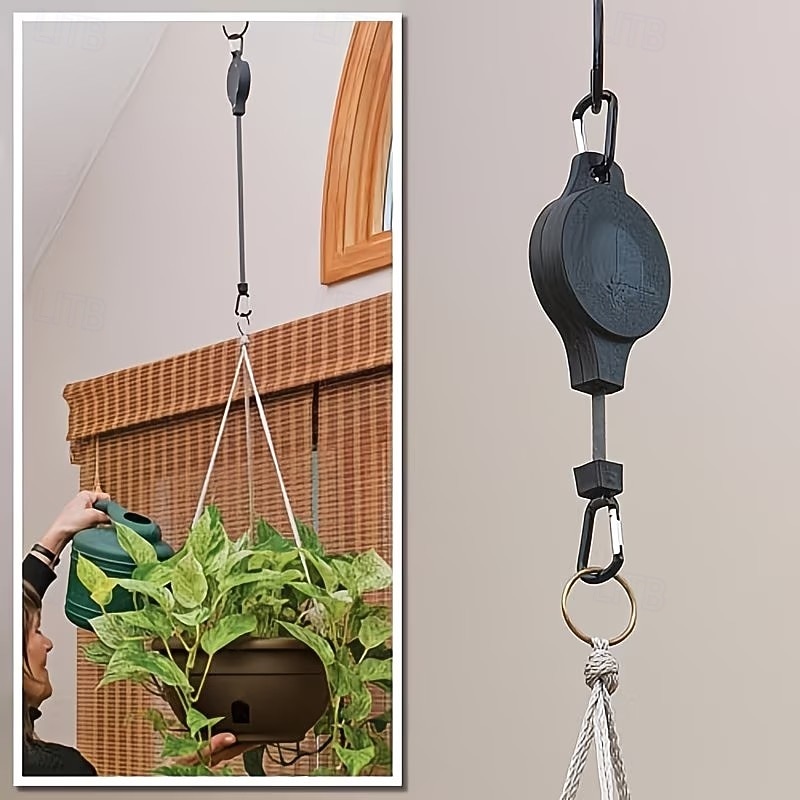 2/4/6 poleas para plantas, cesta colgante retráctil, polea con gancho descendente para cesta de jardín 2026 - $16.99 –P4