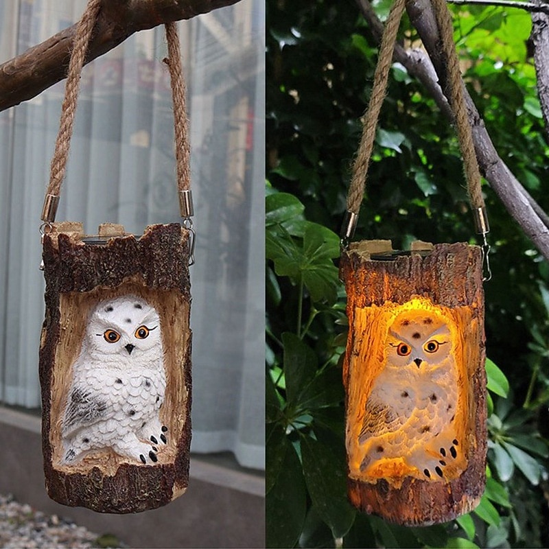 Outdoor Solar Waterproof Resin Animal Tree Stump Hanging Lanterns – Owl, Fox, Squirrel, Tree Hole, Santa Claus Decorative LED Lights for Garden, Yard, Lawn, Pathway, Patio – Ambient Landscape Lighting 2026 - $25.99 –P9