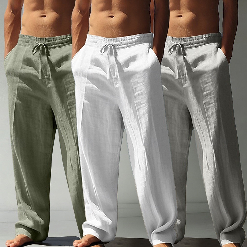 Per uomo Pantaloni di Lino Pantaloni Pantaloni Estivi Pantaloni Larghi Pantaloni da Spiaggia Coulisse Elastico in vita Gamba Dritta Tinta unica Leggero Traspirante Lunghezza intera Casuale Quotidiano del 2026 a $49.99 –P7