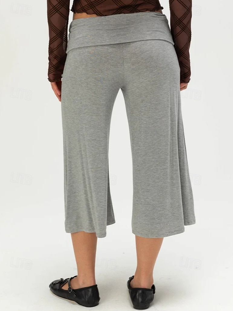 Mujer Pantalones Capri Leggings cómodos Vacaciones Básico Medio corto Alta cintura Comodidad Alta elasticidad Diario Negro Gris Verano Primavera Holgado 2026 - $25.99 –P2