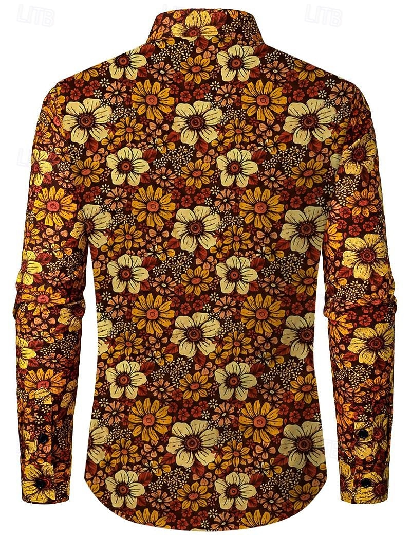 Retro / vintage Boheemi 1970 luku Pusero Hippi Kukka Naamiaispuku Miesten Halloween Karnevaali musiikkifestivaali Retro-teemaiset juhlat Aikuisten Pusero 2026 - $27.99 –P4