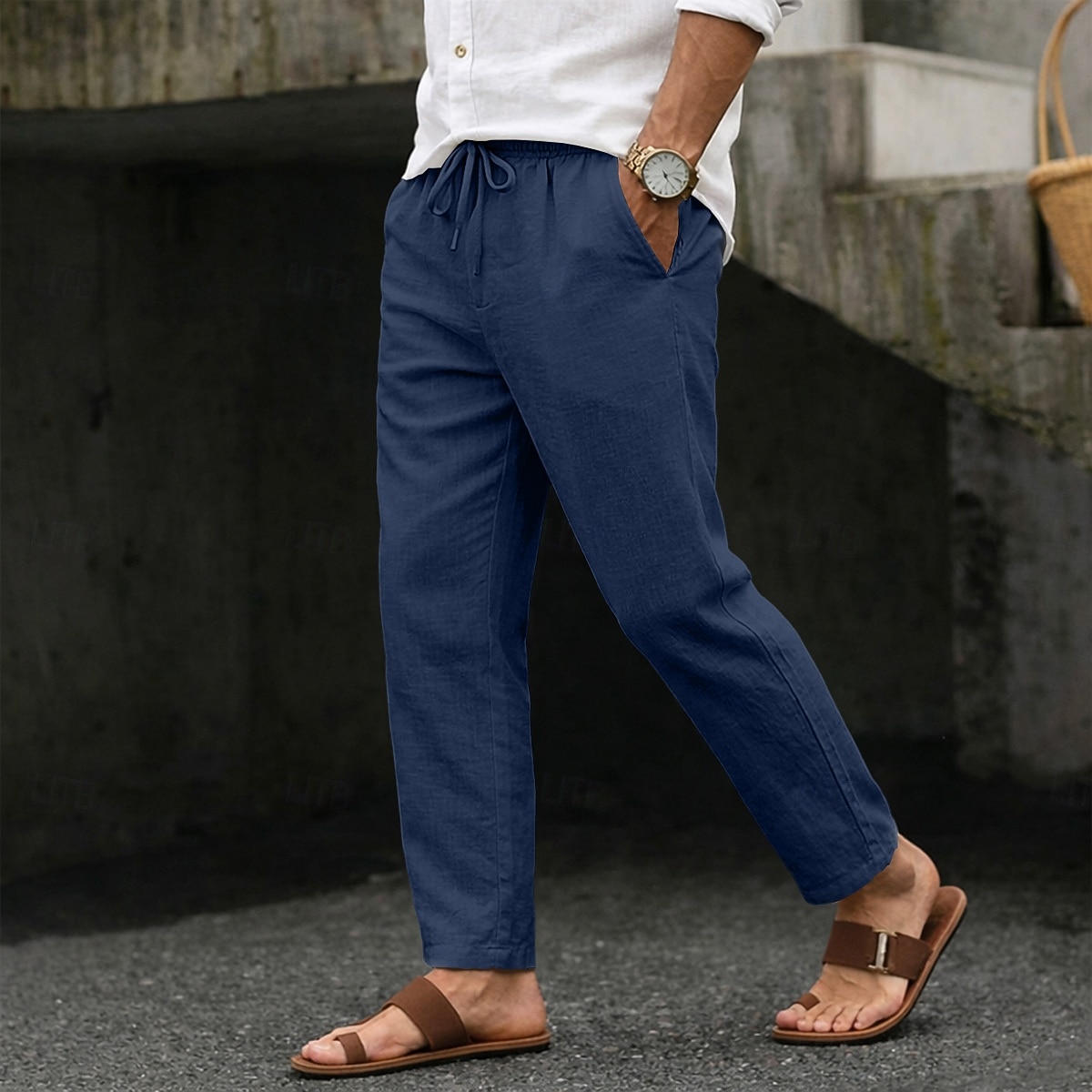 Per uomo Pantaloni Estivi Pantaloni da Spiaggia Coulisse Tasca Elastico in vita Semplice Comodità Traspirante Lunghezza intera Quotidiano Spiaggia Vacanza Vacanza Hawaiano Blu Nero Inelastico del 2026 a $18.99 –P10