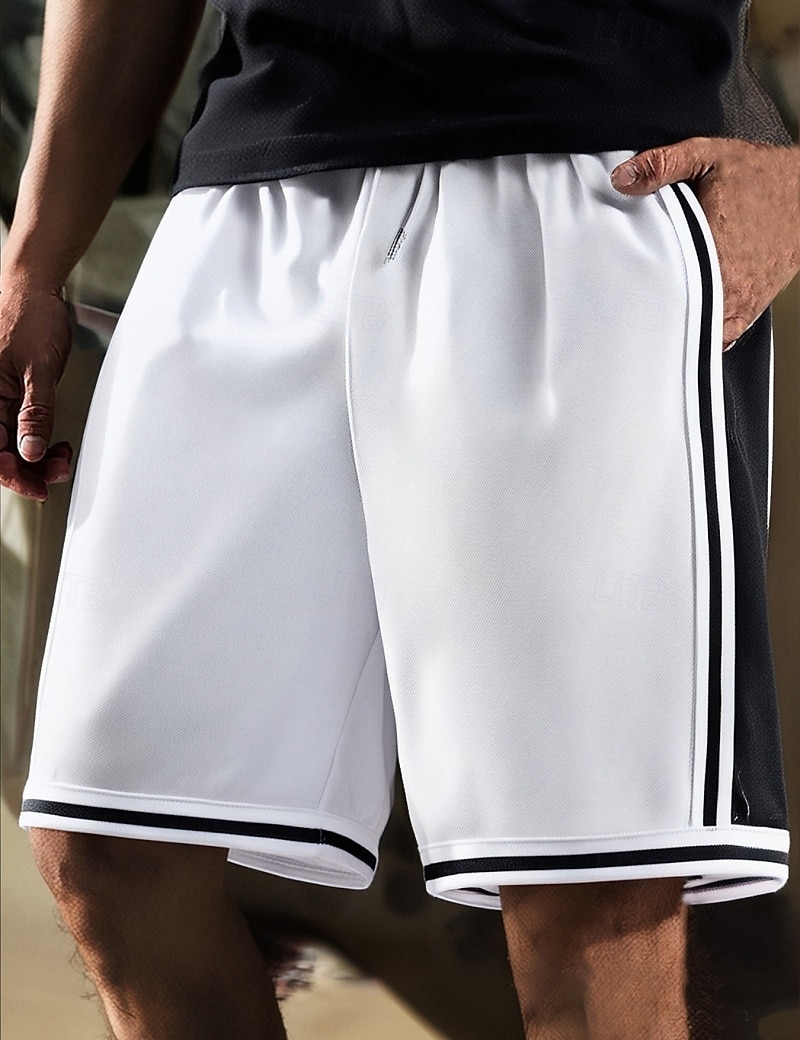 Homme Short actif Shorts de survêtement Shorts Shorts d'été Cordon de serrage Taille Élastique Bloc de Couleur Longueur Genou Occasionnel Quotidien Extérieur Sports Streetwear Noir Blanche de 2026 ? $14.99 –P1