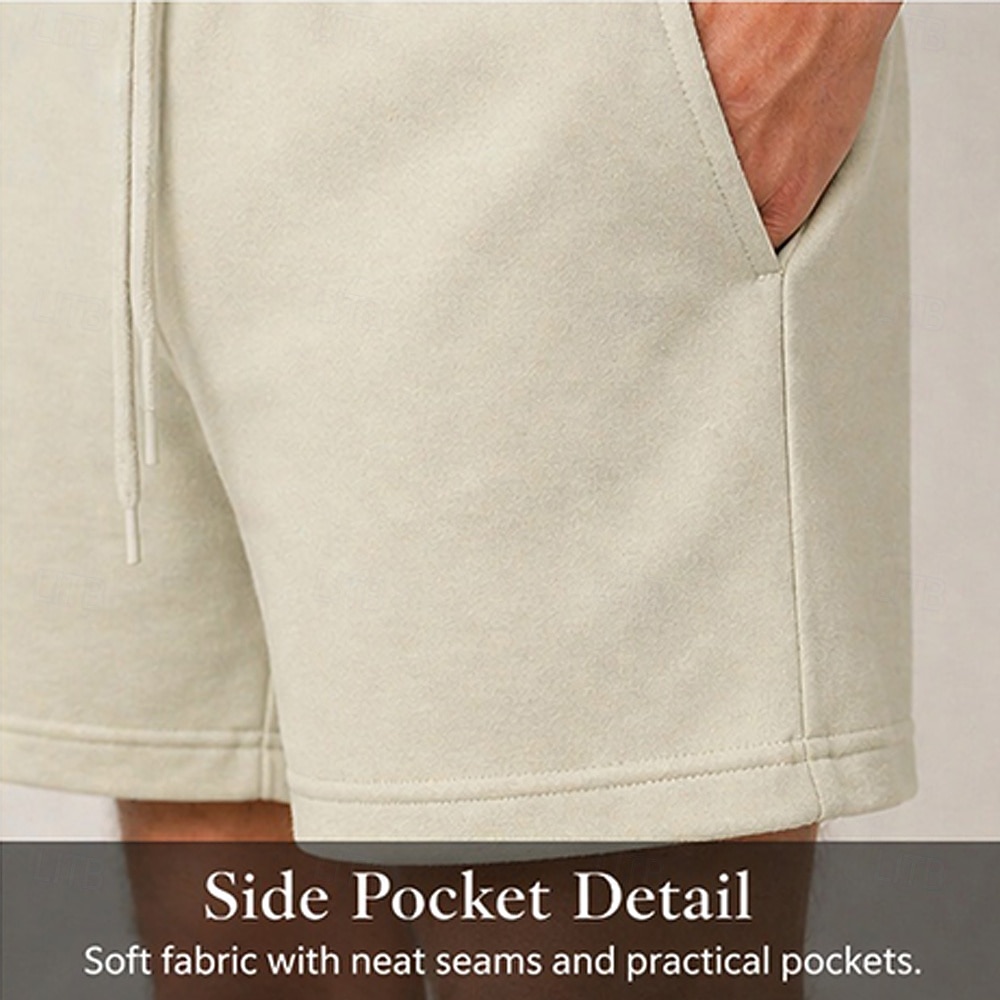 Men's Shorts Terry Fabric Sweat Shorts Beige 2026 - $45.99 –P3