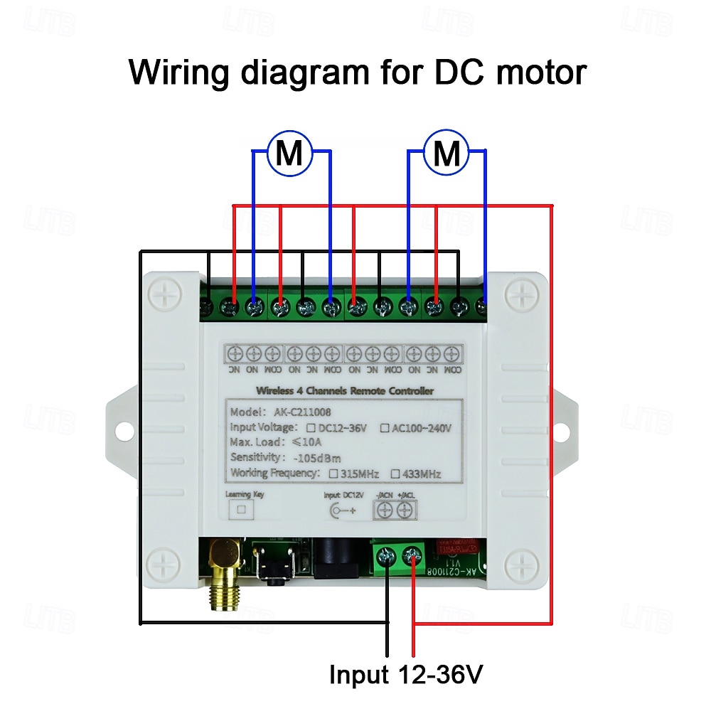 DC 12V 24V 36V 4-Channel Wireless Remote Control Switch, 433MHz RF Relay Receiver Module with 2 Long Range Antennas & 4-Button Transmitter, 10A Controller for Garage Gate Lights DIY 2026 - $25.99 –P9
