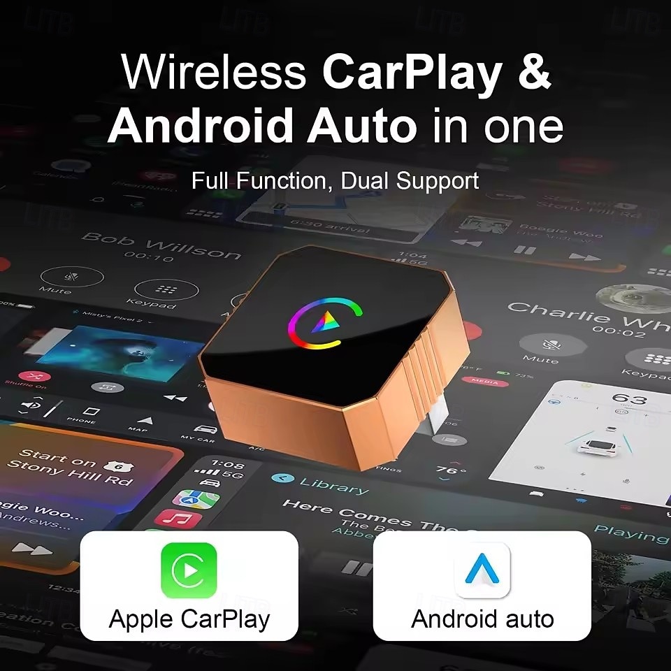 2-in-1 draadloze CarPlay- en Android Auto-adapter, draadloze CarPlay-dongle voor auto's met bedrade CarPlay, stekker &Speel Android Auto met draadloze adapter, snel &Stabiele 5 GHz wifi, automatische 2026 - $36.99 –P5