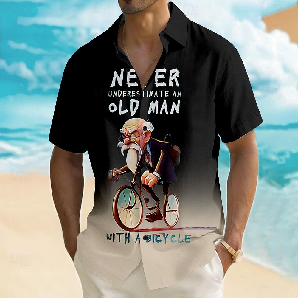 Per uomo Bicicletta Vecchio Uomo Gergo divertente Camicia Camicia Estiva Camicia con Bottoni Manica Corta Vintage Retrò All'aperto Vacanza al Mare Estate Primavera Collo ripiegato Stampa 3D Camicia del 2026 a $25.99 –P4