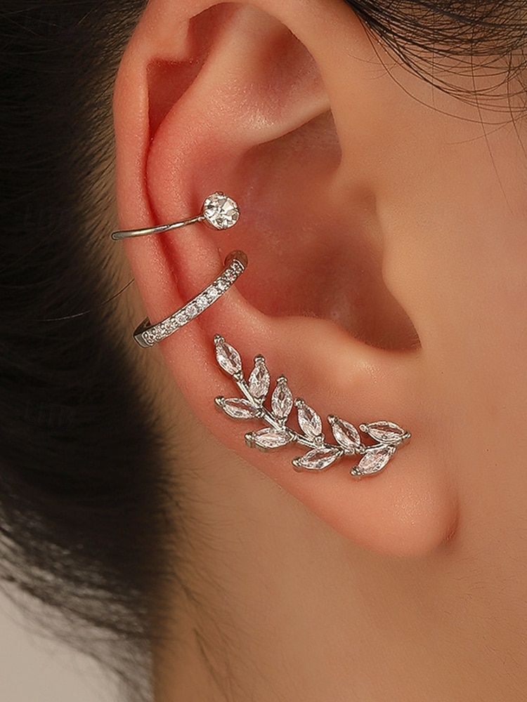 Women's Boho Alloy Ear Cuff Set, Multi Style Crystal Clip On Earrings for Beach Vacation, Summer Resort and Everyday Casual Wear 2026 - $8.39 –P12