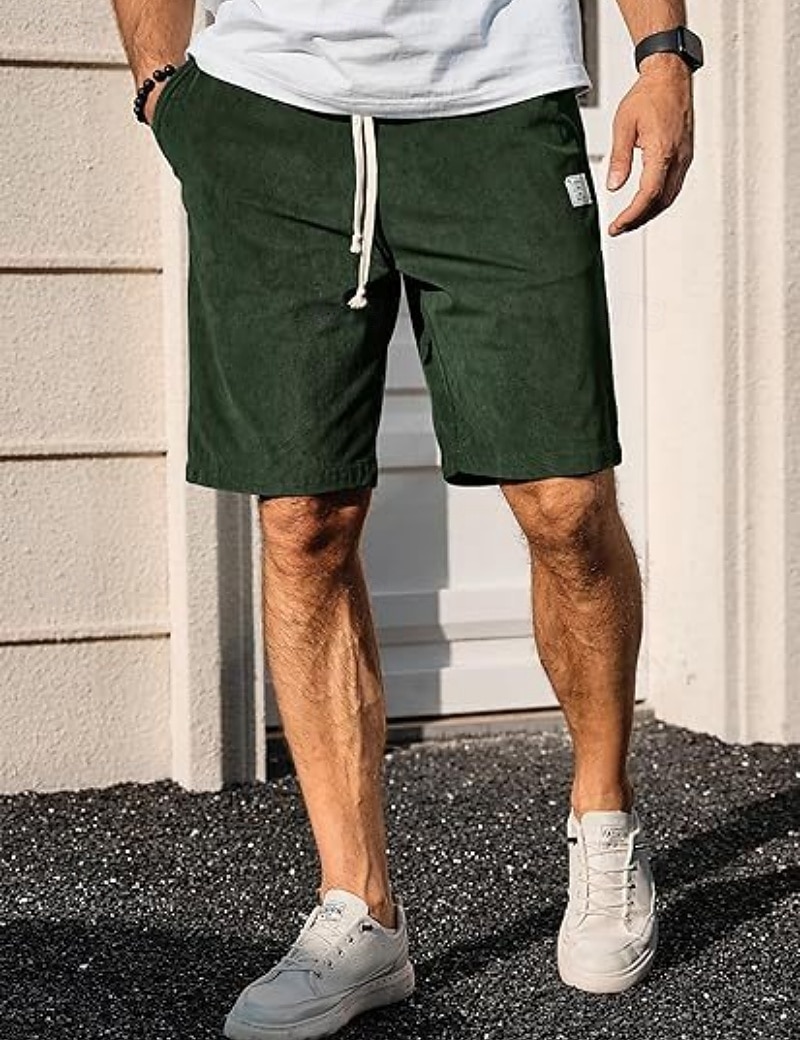 Per uomo Shorts Shorts da Spiaggia Pantaloncini casual Pantaloncini di velluto a coste Tasca Elastico in vita Semplice Comodità Traspirante Lunghezza al ginocchio All'aperto Spiaggia Vacanza Vacanza del 2026 a $21.99 –P4