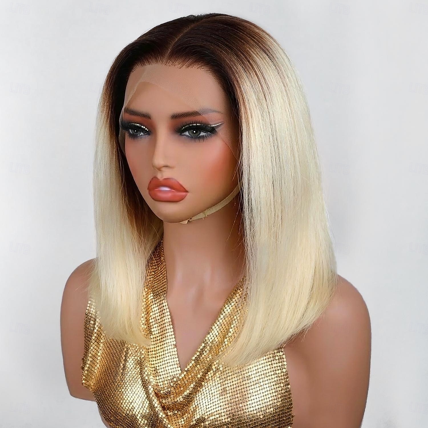 T4/613# Colors Front Lace Human Hair Wig Short BOBO Straight Hair Lace Wig 180% Density For Women 2026 - $162.99 –P5