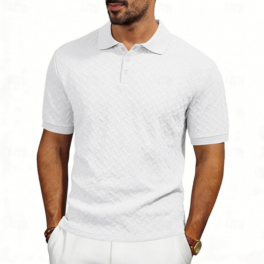Men's Polo Polo Shirts Casual Street Lapel Short Sleeve Basic Modern Plain Lightweight Buttons Summer Spring Regular Fit Black White Khaki Dark Grey Army Green Polo 2026 - $21.99 –P13