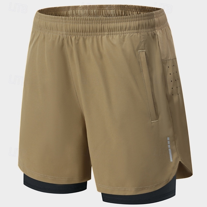 Homens Shorts de Corrida Calções atléticos Shorts de Academia Bolsos 2 em 1 Com forro de compressão Calção Casual Diário Esporte Verão Primavera Secagem Rápida Leve Pavio Humido Treino de Ginástica de 2026 por $20.99 –P7