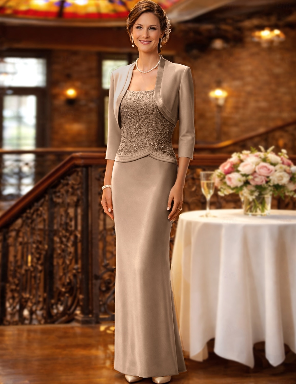 Sheath Column Floor Length Wedding Guest Dress Mother of the Bride Dress Sleeveless Straight Neckline Elegant Plus Size Wedding Guest Chiffon Satin Lace Short Jacket Dresses with Sash / Ribbon 2026 - $206.99 Sheath Column Floor Length Wedding Guest Dress Mother of the Bride Dress Sleeveless Straight Neckline Elegant Plus Size Wedding Guest Chiffon Satin Lace Short Jacket Dresses with Sash / Ribbon 2026 - $206.99