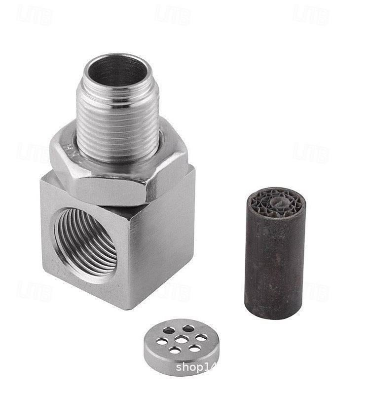 O2 Sensor Spacer Adapter with Mini Catalytic Converter M18 x 1.5, 45 ...