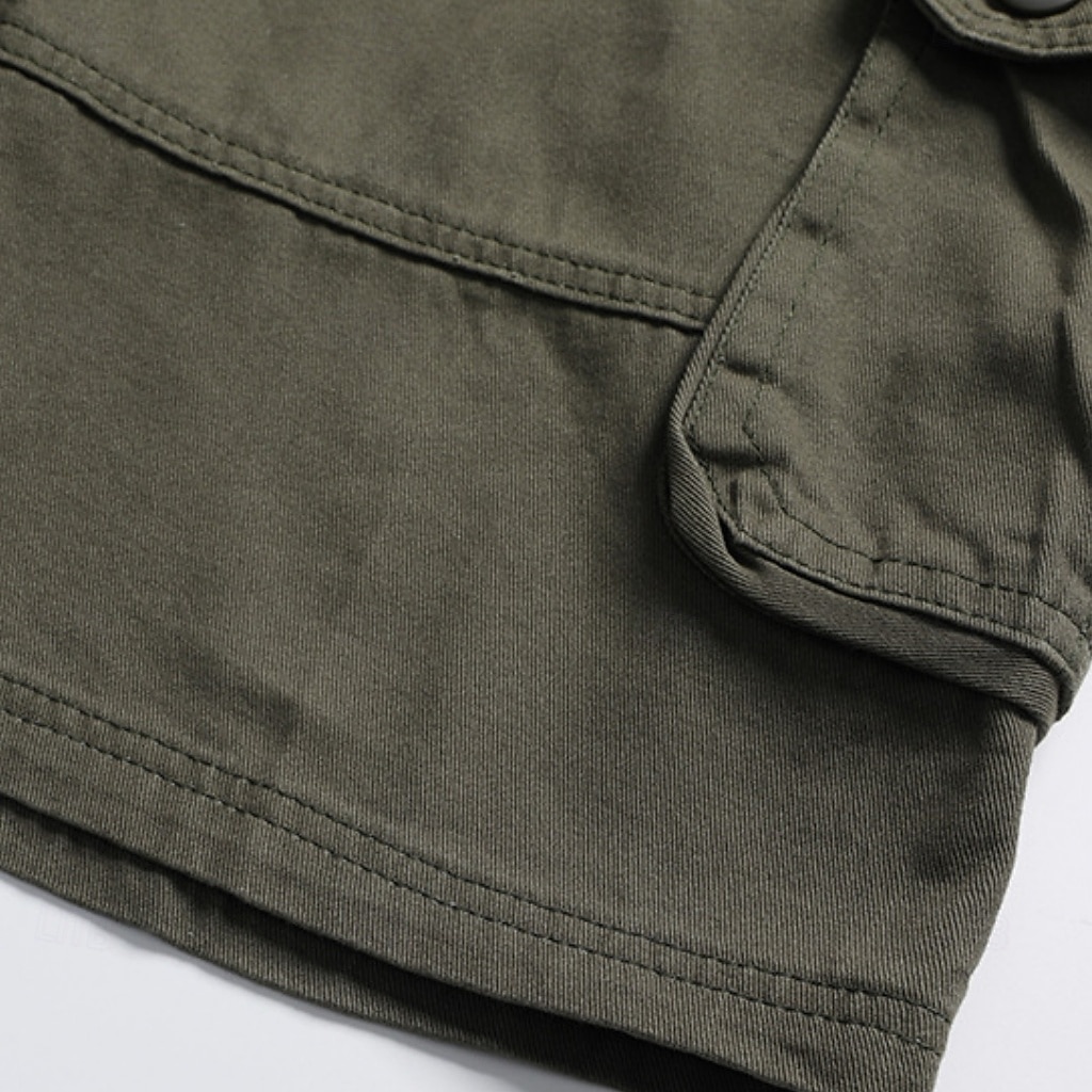 Homme Pantalon cargo Shorts cargo Shorts Short décontracté Multi-poches Uni Couleur Pleine Séchage Rapide Longueur Genou Extérieur Salle de sport Entraînement Sports Sportif Noir Vert Non Elastique de 2026 ? $29.99 –P14