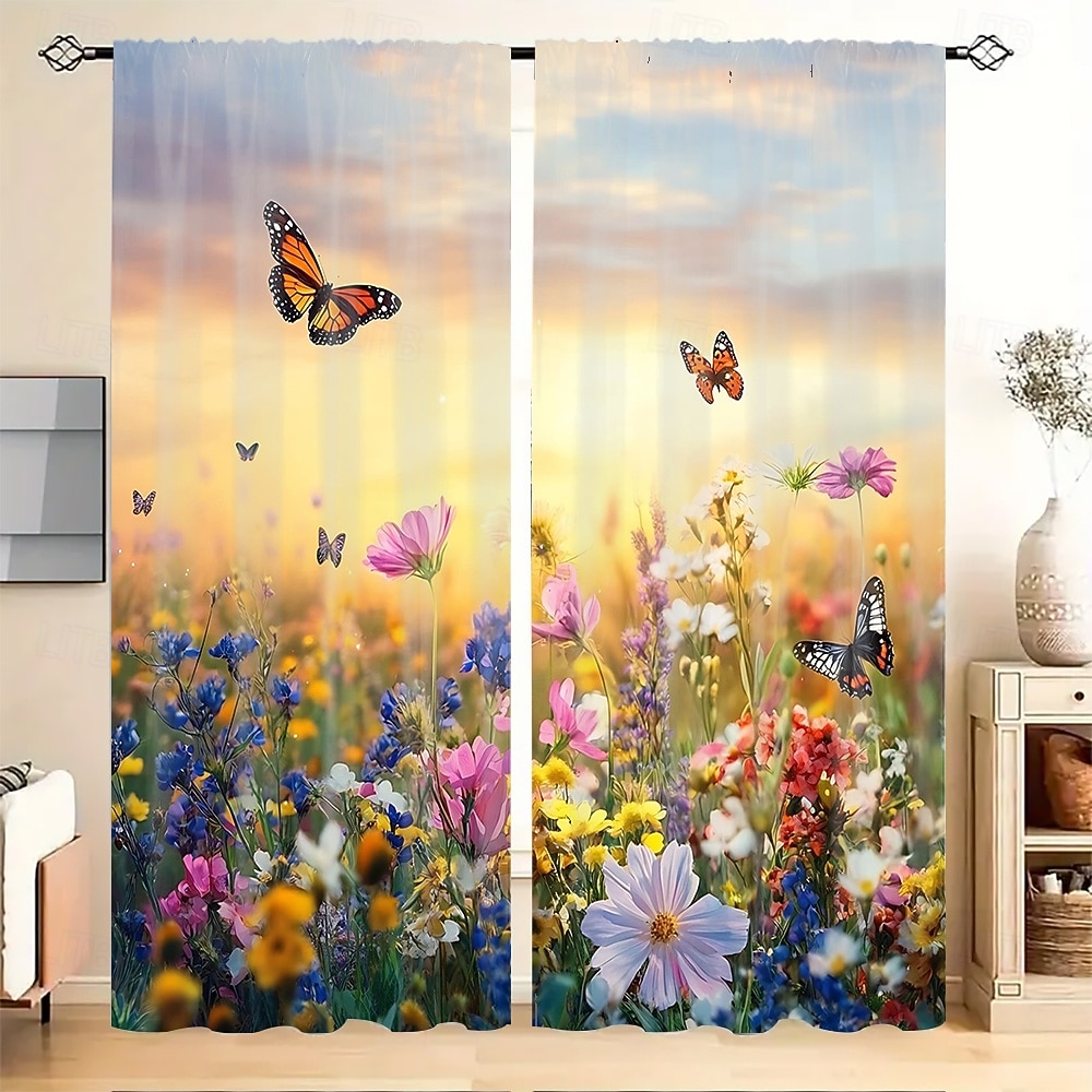 2 kpl kasvi- ja kukkataideverhoja, polyesteri-ikkunaverhot tankotaskulla, vihreät kasvitieteelliset kuvioverhot olohuoneeseen, makuuhuoneeseen, keittiöön, asuntolan sisustukseen, kodin sisustukseen 2026 - €27.99 –P8