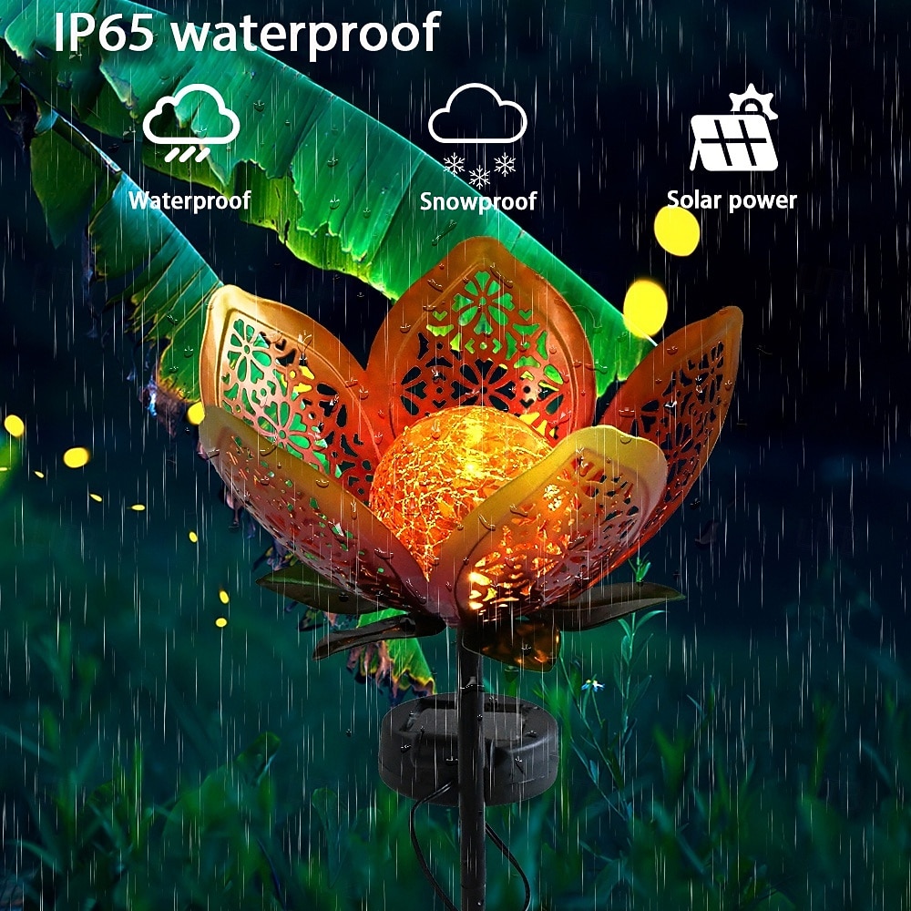 3 Pcs Outdoor Solar Waterproof Hollow Iron Lotus Stake Lights with Projection, Decorative LED Lamps for Garden, Yard, Lawn, Pathway, Villa, Pond Edge – Ambient Landscape Lighting 2026 - $46.99 –P5