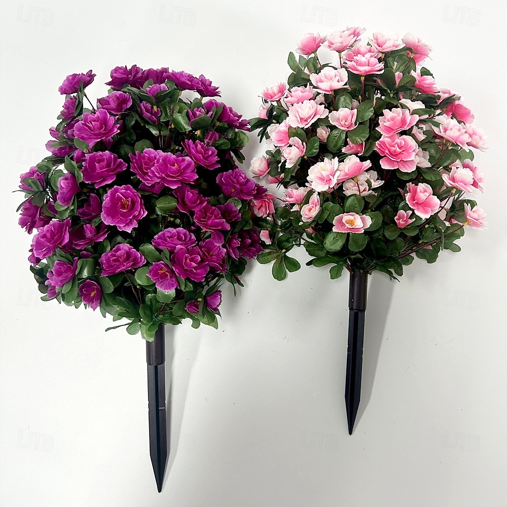 Artificial Azalea Flower with Ground Stakes, 23" UV Resistant Fake Azalea Garden Stake, Faux Greenery Shrubs for Outdoor Porch, Patio, Wedding, Party Decor, Durable, Easy-to-Install Garden Accessory 2026 - $35.99 –P8