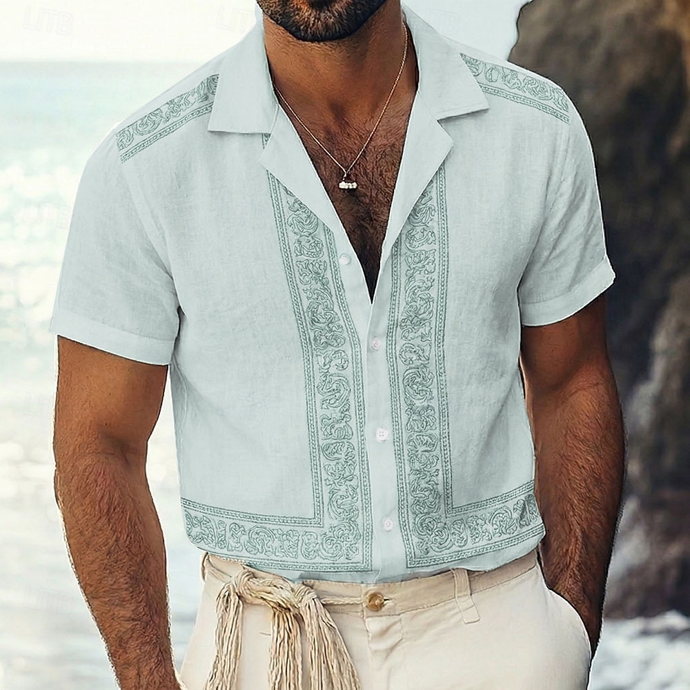 Hombre Étnico Floral intrincado Flores Camisa Camisa Guayabera Camisa de campamento Mangas cortas retro de la vendimia Casual Diario vacaciones en la playa Verano Primavera Collar Cubano Impresión 3D 2026 - $25.99 –P3