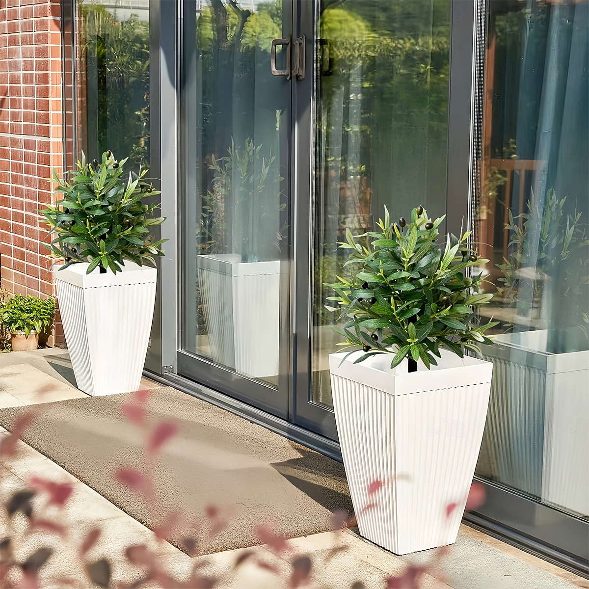 Umělá olivovník, 20palcová topiary z umělé olivy s kolíkem do země, realistická dekorace do interiéru/venkovního domu, skandinávský styl zelené dekorace 2026 - $26.99 –P1