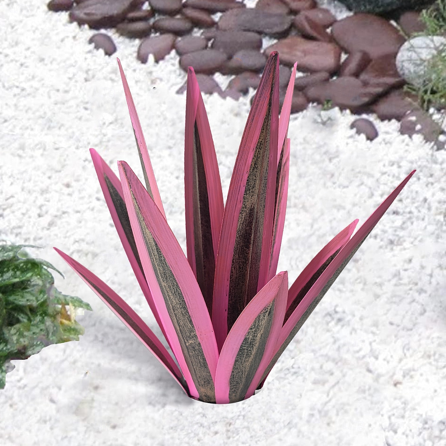 1 stk utendørs solcelledrevet dekorativ lampe i metall av agave, fargeskiftende LED, hage, gårdsplass, plen, gangstibelysning – perfekt for bryllup, høytider, fester, terrasse og stemningsfull 2026 - $26.99 –P2