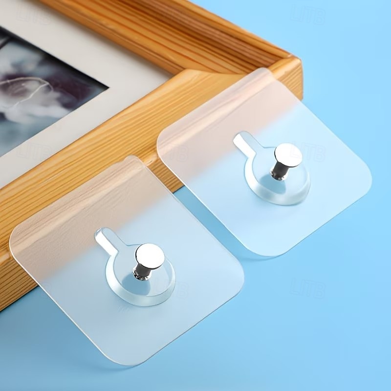 50PCS Heavy-Duty Drill-Free Wall Hooks - Damage-Free Installation, Waterproof Bathroom and Kitchen Hooks with Strong Adhesive Backing, Damage-Free Removal, Suitable for Photos, Posters, Clocks, Towels 2026 - $13.99 –P7