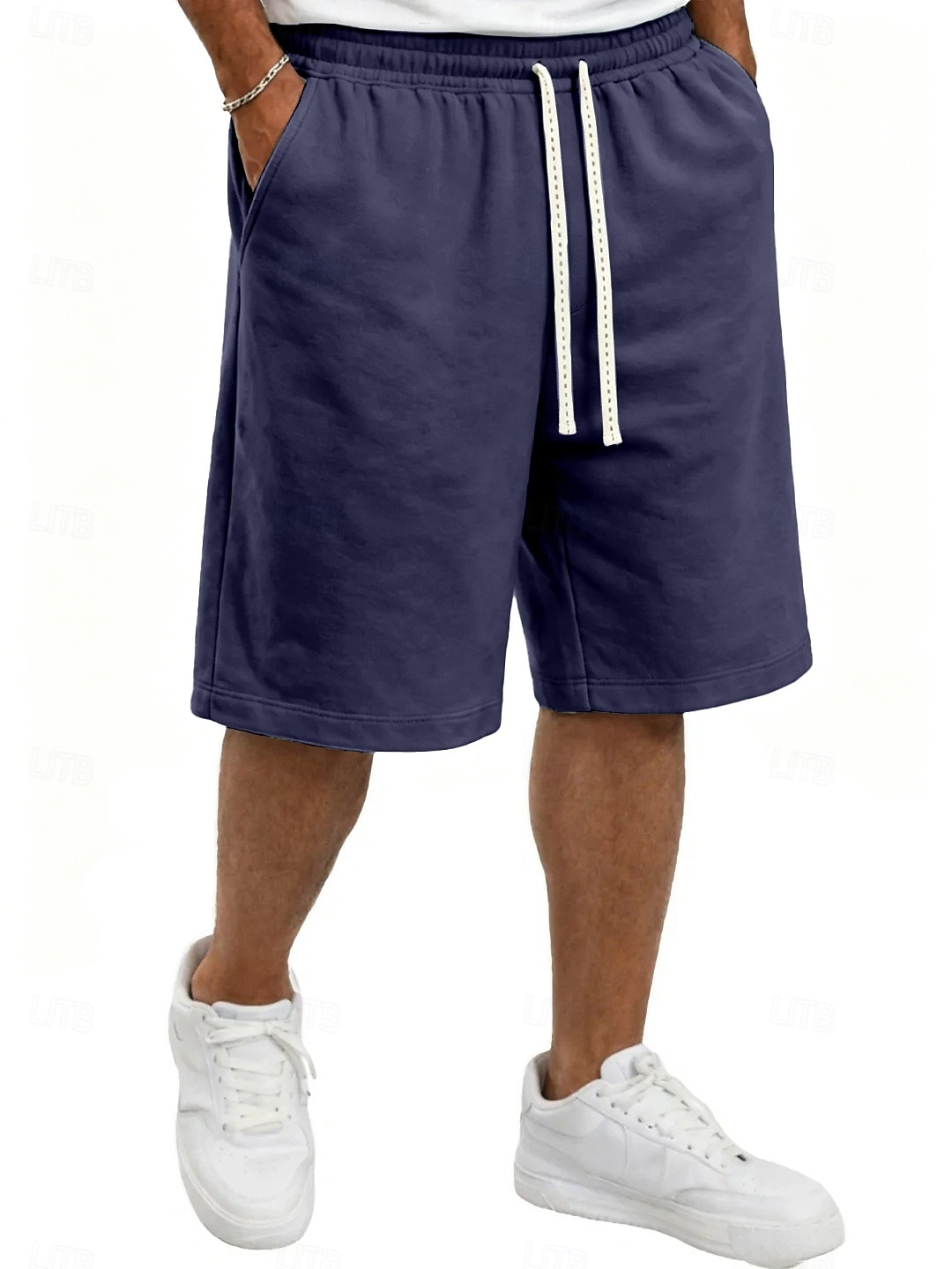 Herren Shorts Sommershorts Freizeitshorts Tasche Elastischer Bund Rein Einfach Komfort Atmungsaktiv Knielang Lässig Outdoor Strand Urlaub Mode Schwarz Weiß Mikroelastisch 2026 - $29.99 –P3