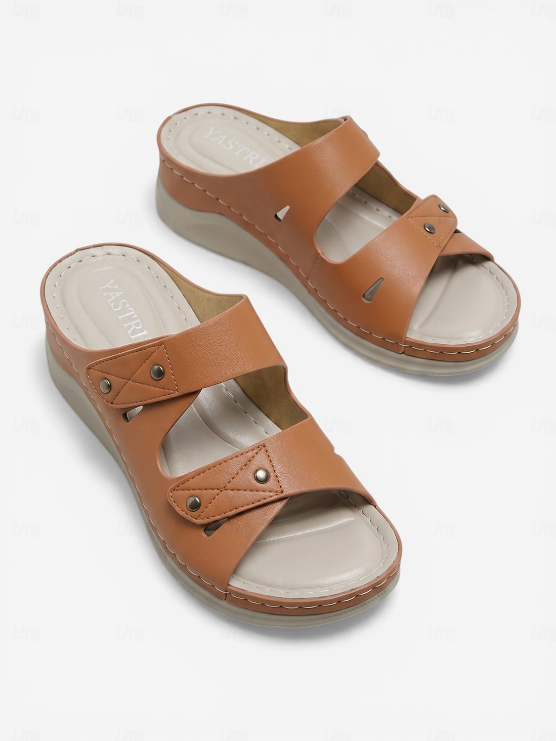 Women's Light Brown Arch Support Comfort Sandals – Double Adjustable Strap Slide Slippers, Soft Cushioned Slip-On Shoes for Home, Travel & Everyday Use 2026 - $34.99 –P5