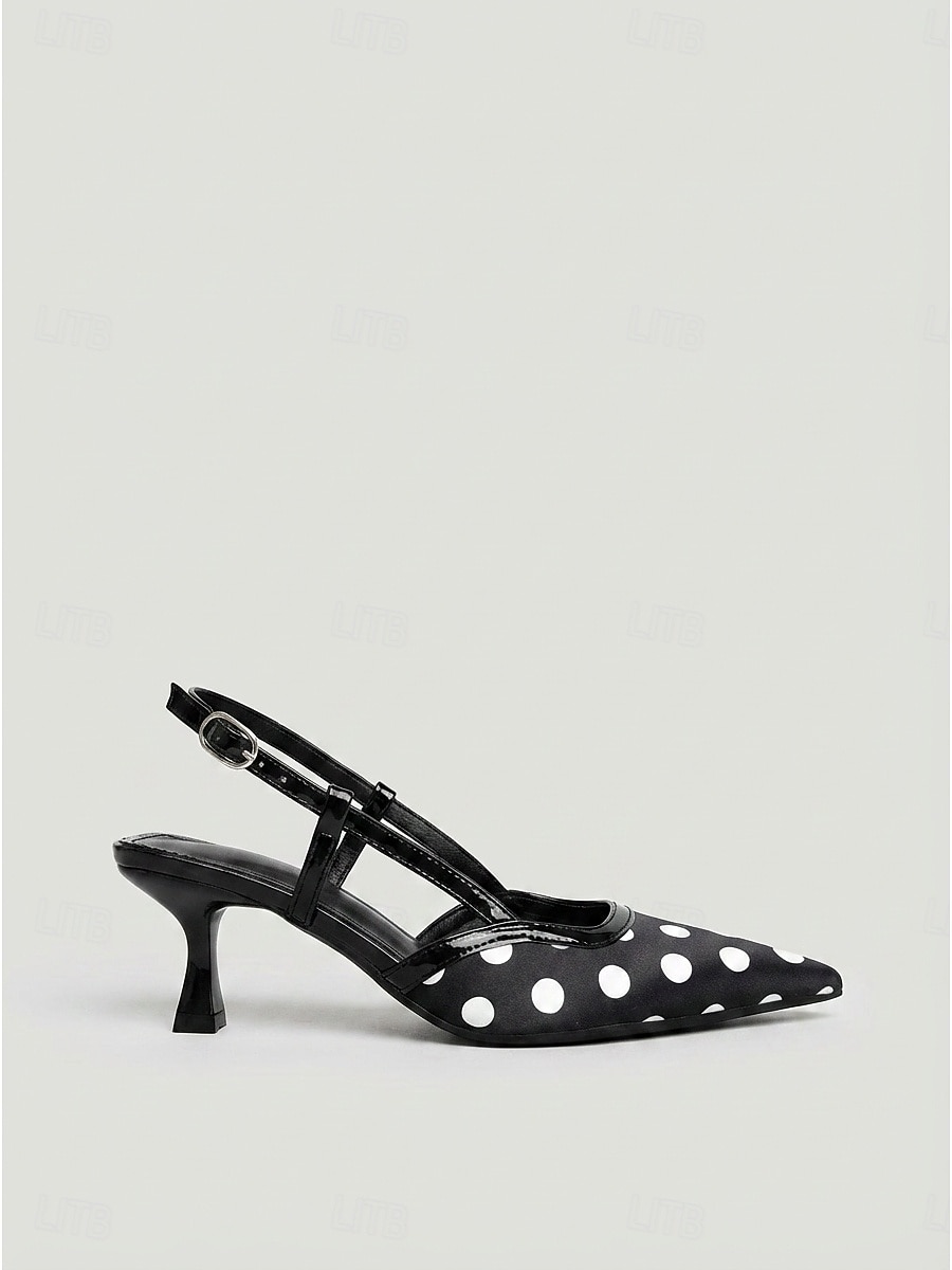Women's 1950s Polka Dot Slingback Heels – Classic Vintage Pointed-Toe High Heels, Retro Evening & Formal Party Shoes for Women 2026 - $46.99 –P4