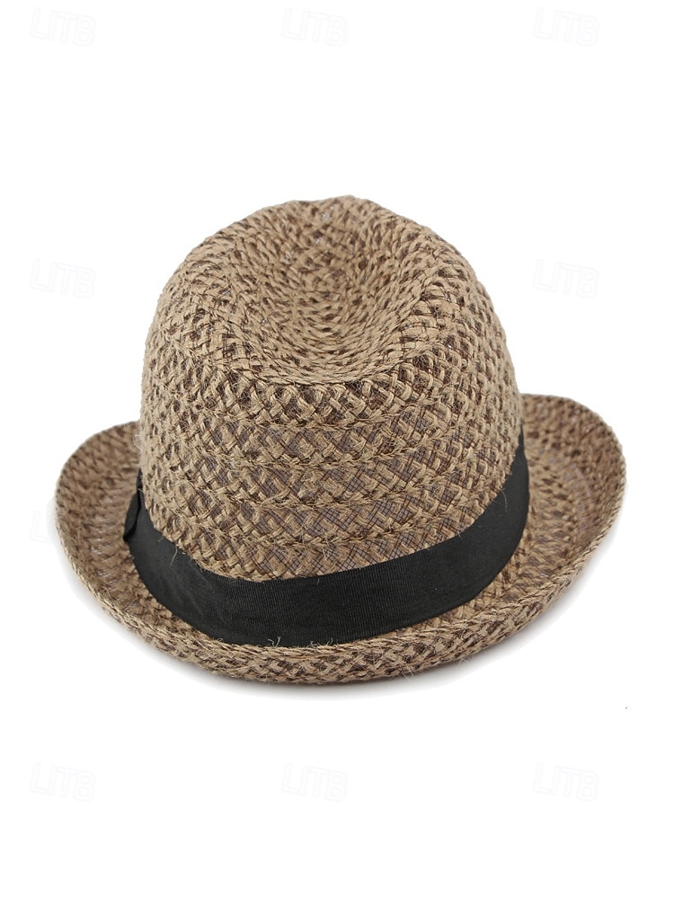 Chapeau fedora bohème en paille respirante pour homme, chapeau de plage tressé pour l'été, idéal pour les vacances, les voyages, les tenues décontractées et le quotidien. de 2026 ? $29.99 –P8