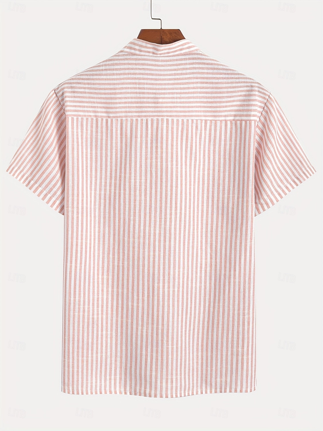 Hombre Camisa Camisa de lino Camisa de verano Camisa de playa Tiras verticales Casual Diario Azul Piscina Rosa Manga Corta Collar mandarín Verano Primavera Ropa 2026 - $26.99 –P7