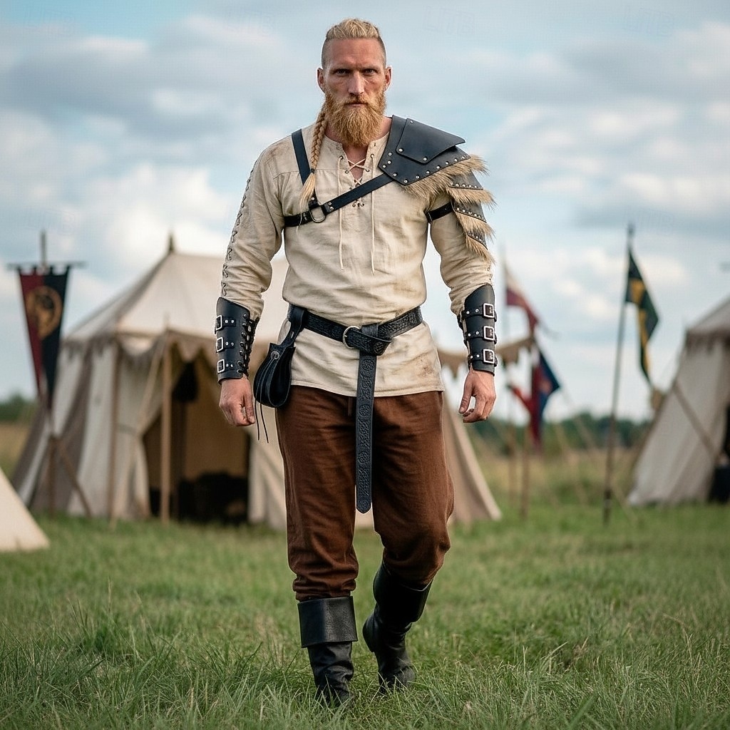 Setti Keskiaika Renessanssi Aseet ja haarniskat Asut Hieno puku Soturi Viikingit Naamiaispuku Miesten Viikinki Halloween Karnevaali Suoritus LARP Ren Faire Aikuisten Kesä Kevät Kaikki vuodenajat 2026 - $101.8 –P13