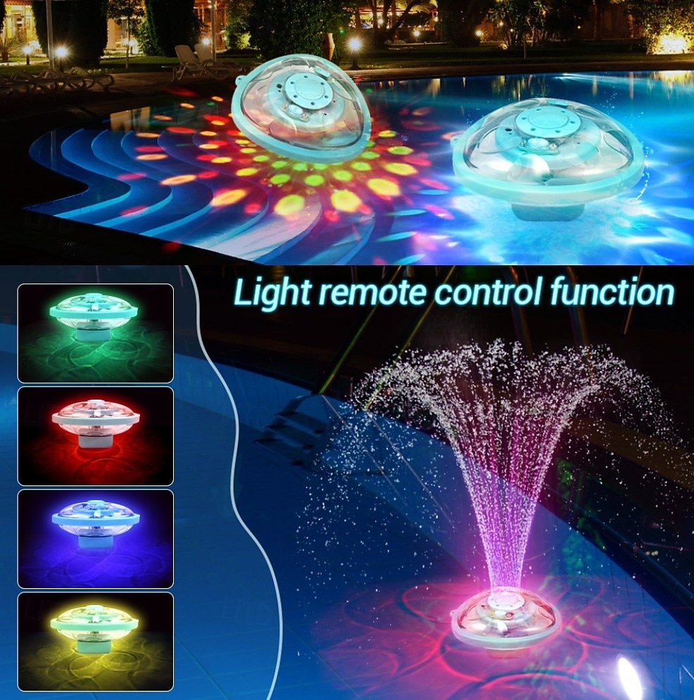 Перезаряжаемый фонтан для бассейна с подсветкой, плавающий фонтан для надземного бассейна, насос для фонтана с якорем, модернизированный плавающий насос для фонтана в бассейне или пруду. 2026 - $107.99 –P1