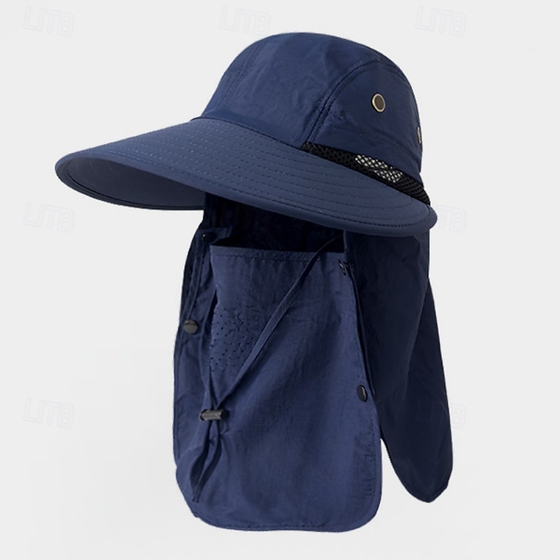 Solhatt Vandringshatt Fiskemössa Camping hatt Vattentät UV-skydd Snabb tork Sommar Vår Höst Snörning Bred kant med ansiktsskydd och nackflik Herr Fiske Aktivitet 2026 - $17.49 –P8