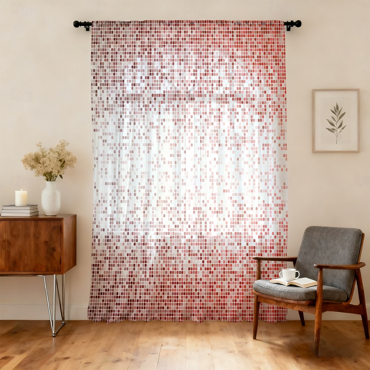 Tenda trasparente per finestre, adatta a tutte le stagioni, per camera da letto e soggiorno, con asta, motivo floreale dipinto a inchiostro, effetto morbido e nebbioso, elegante e leggera. del 2026 a $14.49 –P6