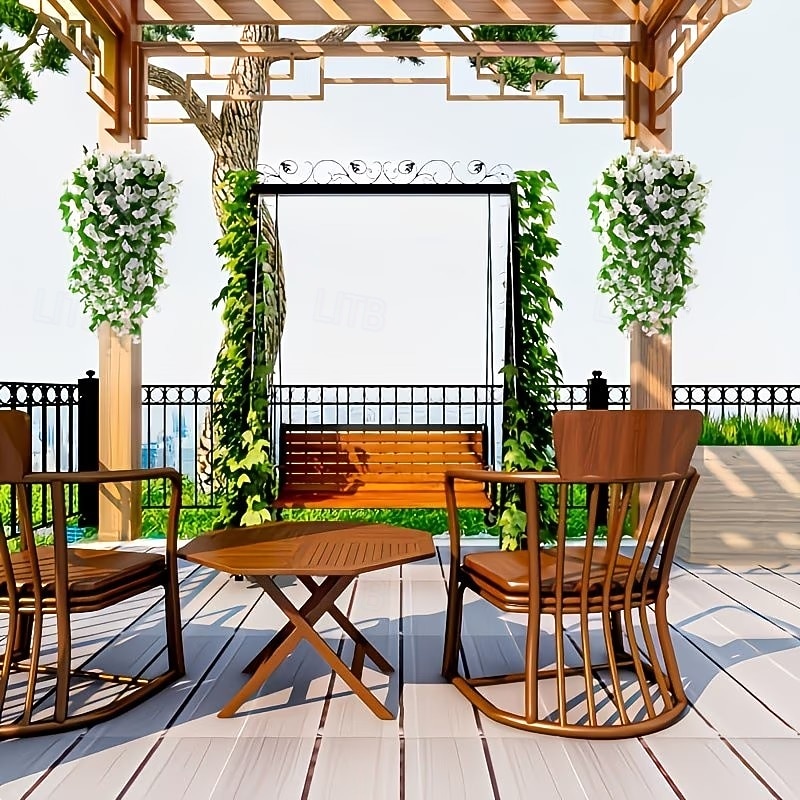 2 flori artificiale suspendate rezistente la UV, plante violete multifuncționale din plastic pentru decorare interioară/exterioară, perfecte pentru Ziua Îndrăgostiților, Paște, Ziua Mamei, Ziua 2026 - $19.49 –P7