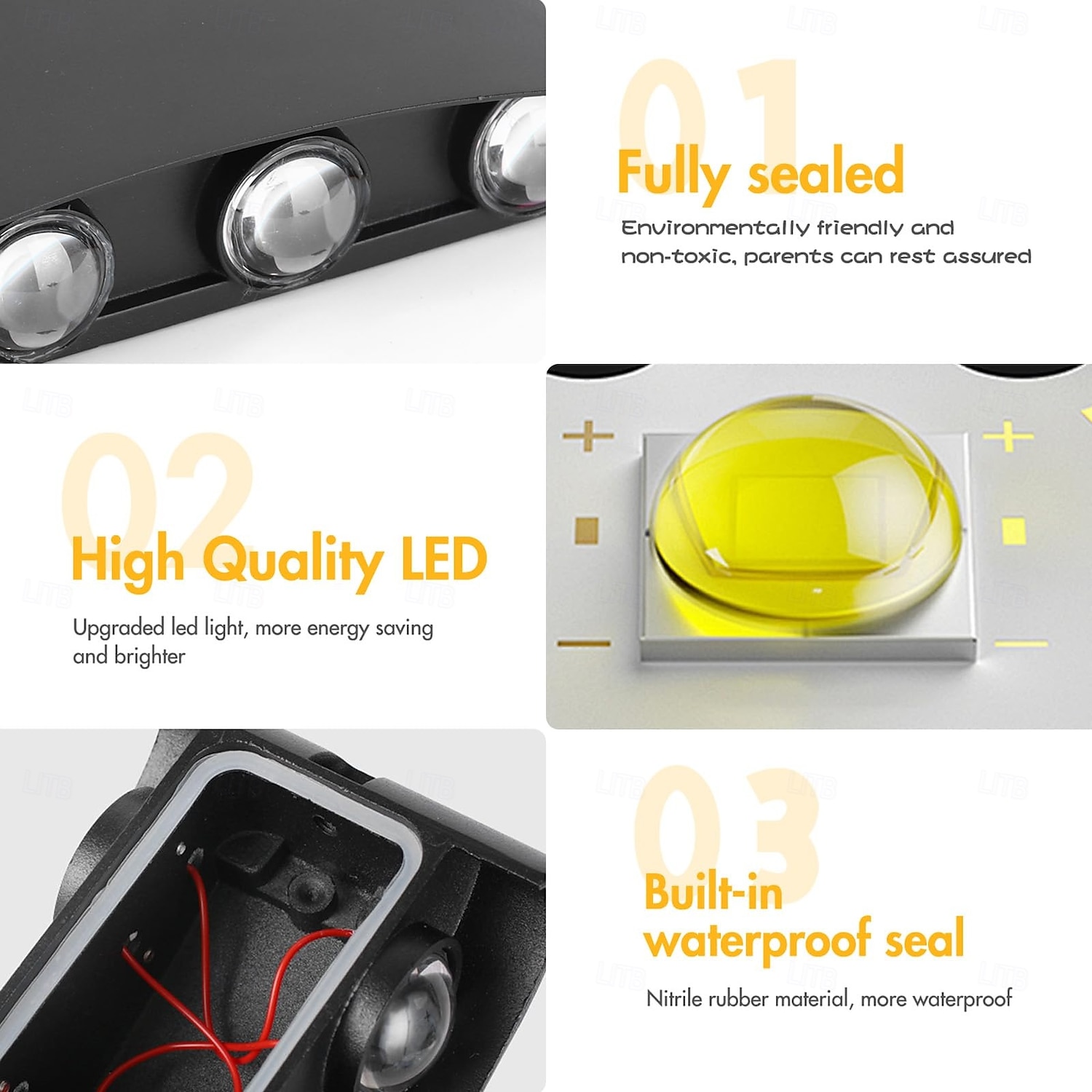 upp- och nerljus utomhus, utomhusvägglampor ip54 vattentät, 3000k modern vägglampa, LED-vägglampa badrum vägglampa aluminium för trädgård, sovrum, hall, trappor (svart) 2026 - $54.99 –P15