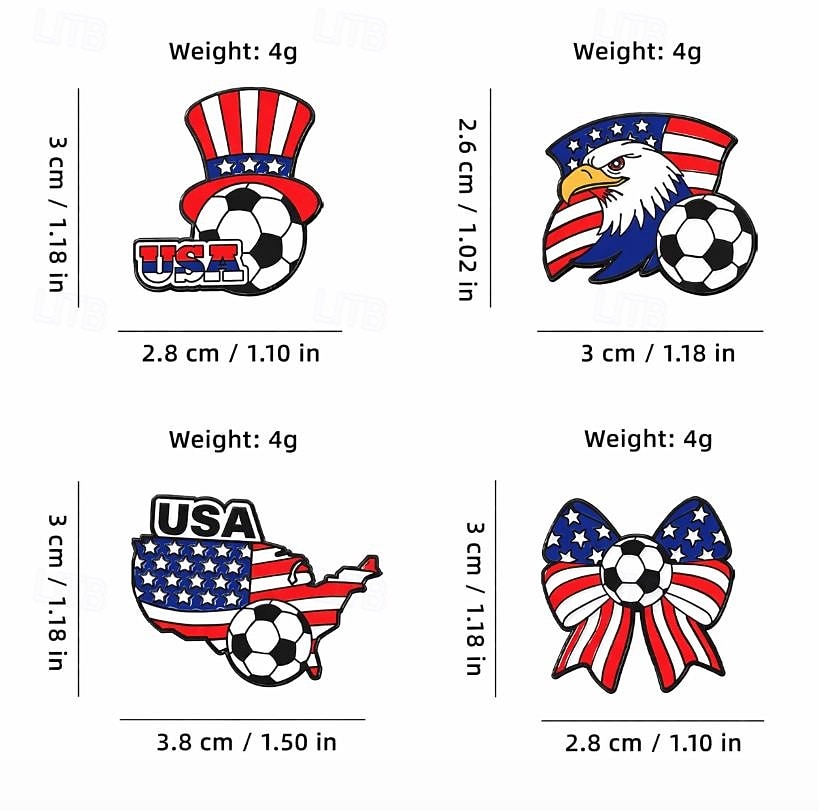 2026-os amerikai foci világbajnokság, fém zománc kitűző – hazafias amerikai foci jelvény, szurkolói gyűjtői ajándék kiegészítő 2026 - $21.99 –P4