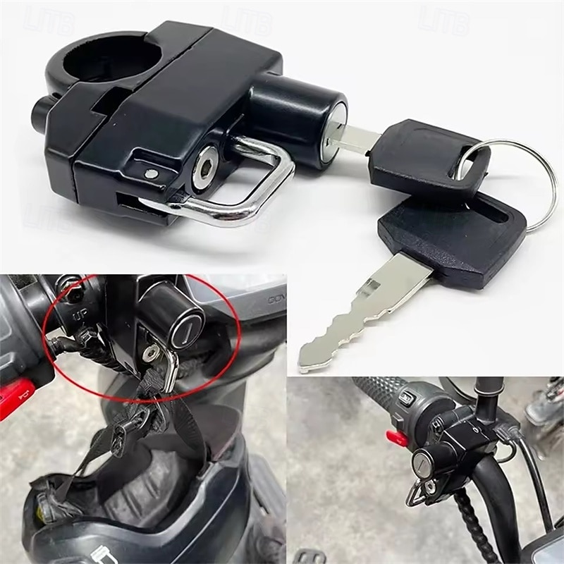2er-Pack Motorradhelmschloss, universelles Diebstahlsicherungsschloss für Lenkerbefestigung an Motorrad, Roller und Fahrrad, robustes Metallschloss mit 2 Schlüsseln, passend für Lenker mit 22–25 mm 2026 - $18.99 –P4