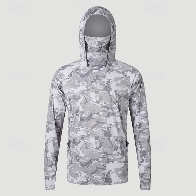 Homens Camisa de Trilha Camisa de pesca Camisa com proteção UV Manga Longa Com Capuz Blusas Ao ar livre Proteção Solar UV Respirável Verão Primavera Terileno Preto Branco Vermelho Pesca Alpinismo de 2026 por $31.99 –P4