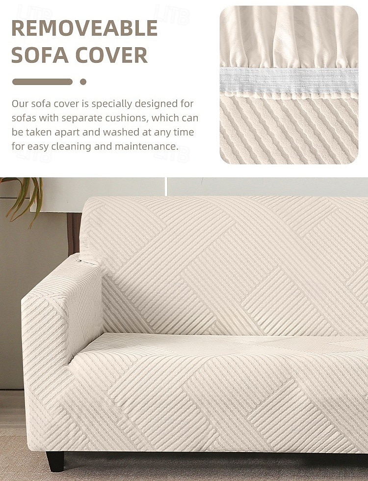 Waterbestendige, elastische bankhoes, jacquard hoes, antislip, wasbaar, meubelbeschermer, huisdiervriendelijk, voor de woonkamer. 2026 - $37.99 –P6
