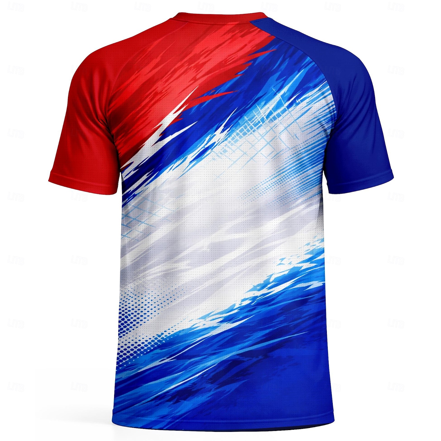 Men's Soccer Jersey USA Style Color Block Red Blue Independence Day Athletic Short Sleeve T-Shirt UPF 50 Quick Dry Breathable mesh fabric 2026 Soccer Fan Tee Training Gym Running Sports 2026 - $18.99 –P3