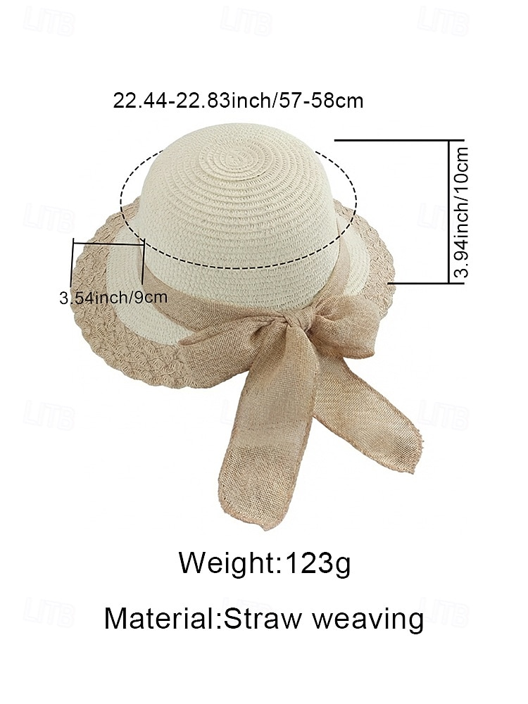 Women's Bohemian Straw Sun Hat, Wide Brim, Multiple Colors, Bow Decoration, Lightweight Summer Beach Hat, Vacation, Outdoor Casual Wear 2026 - $14.99 –P13