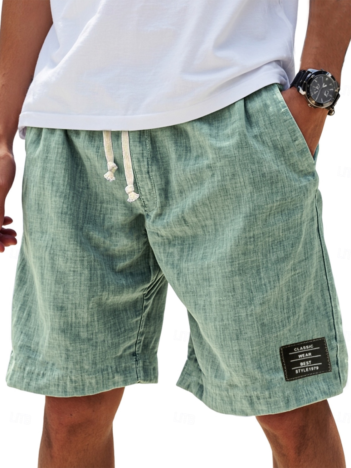 Bărbați Pantaloni Scurți Pantaloni scurți de vară Pantaloni scurți de plajă Pantaloni scurți casual Cordon Talie elastică Simplu Culoare solidă Confort Ușor Lungimea genunchiului Zilnic În aer liber 2026 - $22.99 –P9