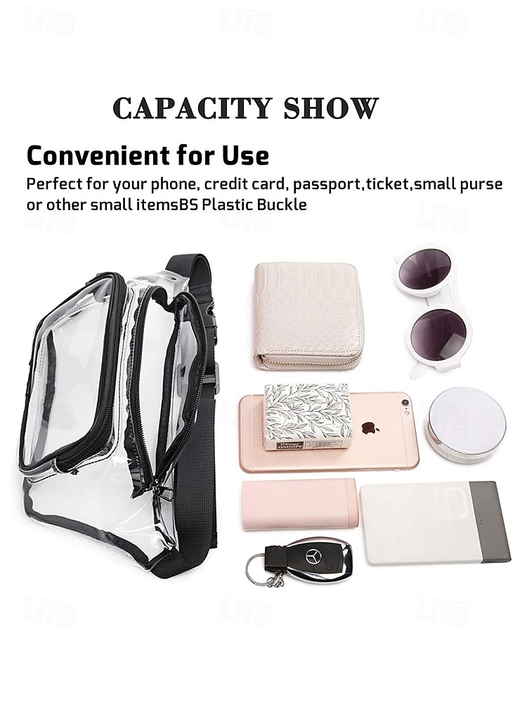 Women's Clear PVC Crossbody and Waist Bag, Multi-Color Transparent Bag with Adjustable Strap and Multiple Wearing Styles, Large Capacity Stylish Bag for Beach Vacation and Casual Daily Use 2026 - $11.99 –P8