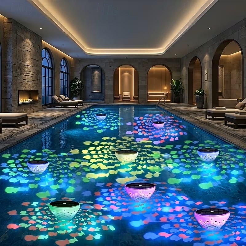 1/2 Stück Solar-Schwimmleuchte für Pools, 5 Beleuchtungsmodi, IP65 wasserdicht, schwimmende Leuchten für Teiche, Thermalquellen, Aquarien, Pools, Garten, hängende Bäume, Partys, Projektions- und 2026 - $26.99 –P3