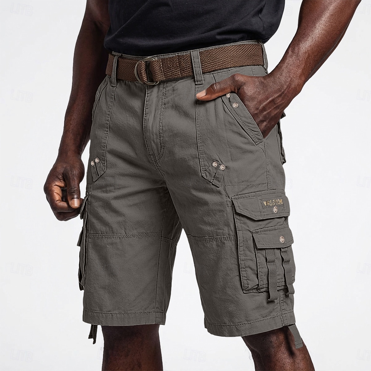 Men's Cargo Shorts Hiking Shorts Leg Drawstring Wearable Elastic Cuff Plain Solid Comfort Knee Length Casual Daily Outdoor Vacation Fashion Navy Blue Red Micro-elastic 2026 - E£2184.01 –P11