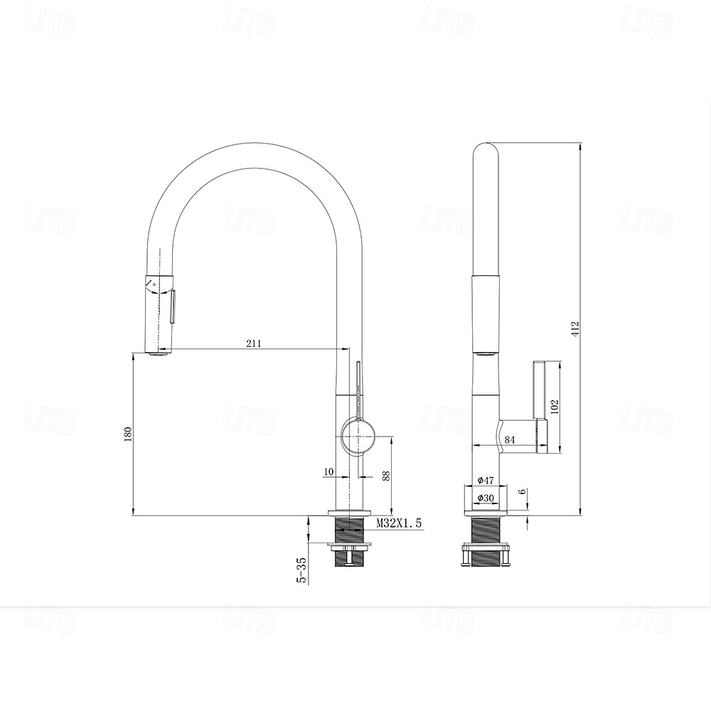 Кухонный смеситель с выдвижным распылителем, однорычажный смеситель с высоким изливом для мойки, прочная латунная конструкция, двухфункциональная распылительная головка, простая установка. 2026 - $216.99 –P1