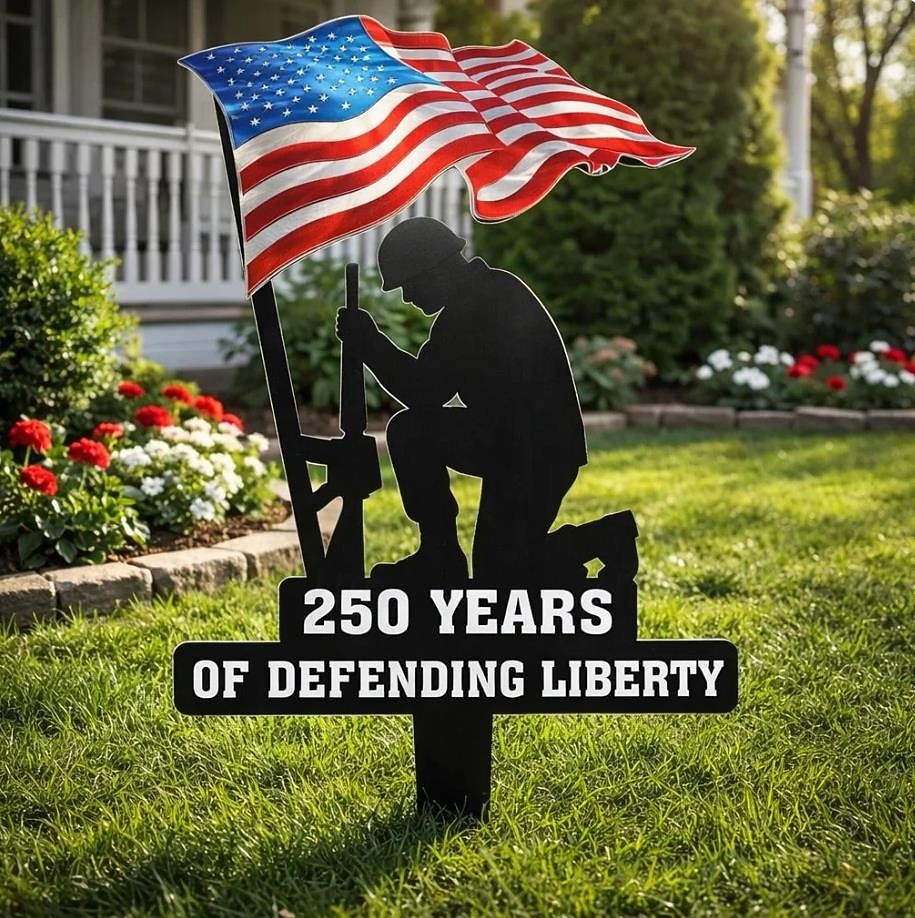 250 Years of Defending Liberty Metal Garden Stake, Patriotic Memorial Day American Flag Yard Sign, Outdoor Lawn Decor for Veterans, Independence Day, Home & Garden Decoration 2026 - $19.99 –P4