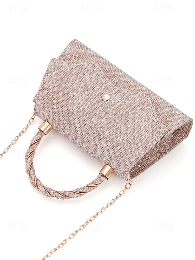 Elegante Damenhandtasche mit Henkel und Kette, glänzende Abendclutch aus Polyester, in verschiedenen Farben erhältlich, mit funkelnden Details, perfekt für Hochzeiten, Partys und besondere Anlässe. 2026 - $18.99 –P10